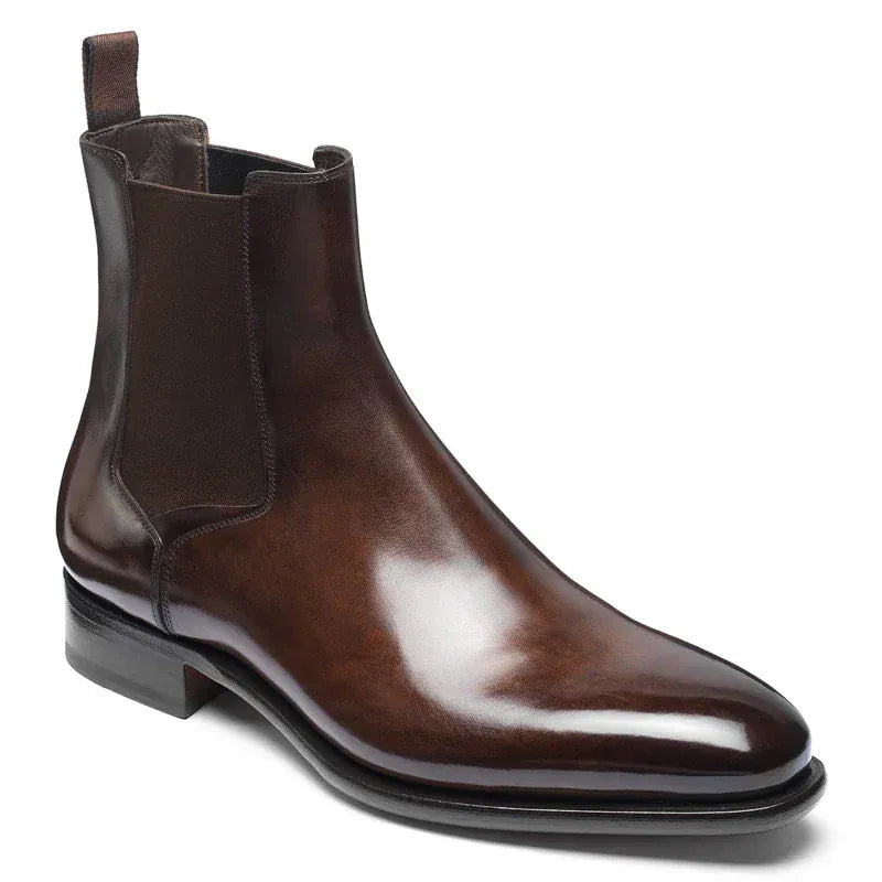 Men’s Brown Chelsea Boots | Classic PU Ankle Boots with Elastic Panels for Everyday Comfort & Style