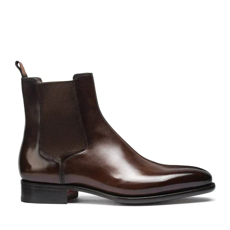 Men’s Brown Chelsea Boots | Classic PU Ankle Boots with Elastic Panels for Everyday Comfort & Style
