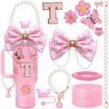 Pink 12pcs 30oz 40oz Tumbler Cup Accessories Set.
