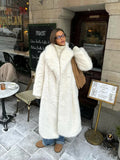 Premium White Faux Fur Maxi Coat