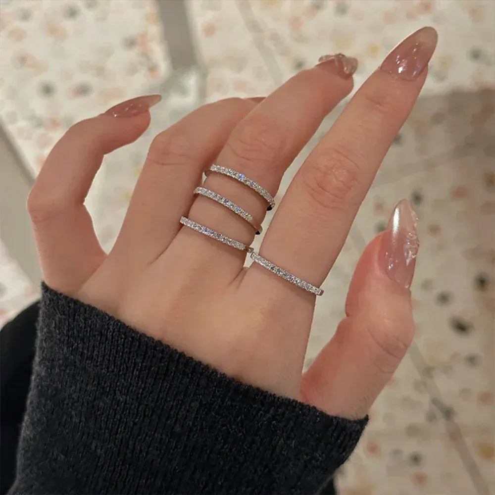Real Moissanite Diamond Stackable Rings for Women.