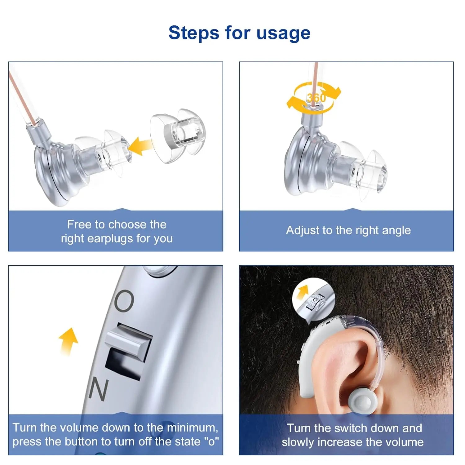 Rechargeable Hearing amplifier for the elderly