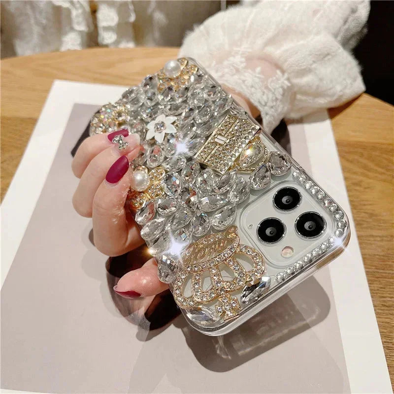 Rhinestone Case For iphone 15Pro 14Plus 13 Mini 12 11Pro.