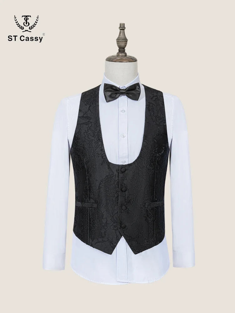 ST Cassy Men's 3-Piece Black Tuxedo | Wedding Dinner Suit Set