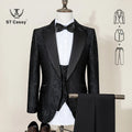 ST Cassy Men's 3-Piece Black Tuxedo | Wedding Dinner Suit Set