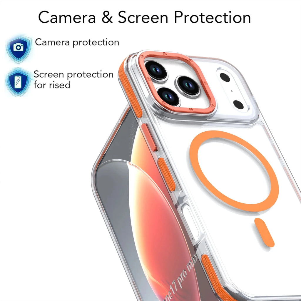 Shockproof wireless  Magsafe Clear Case For iPhone 17.