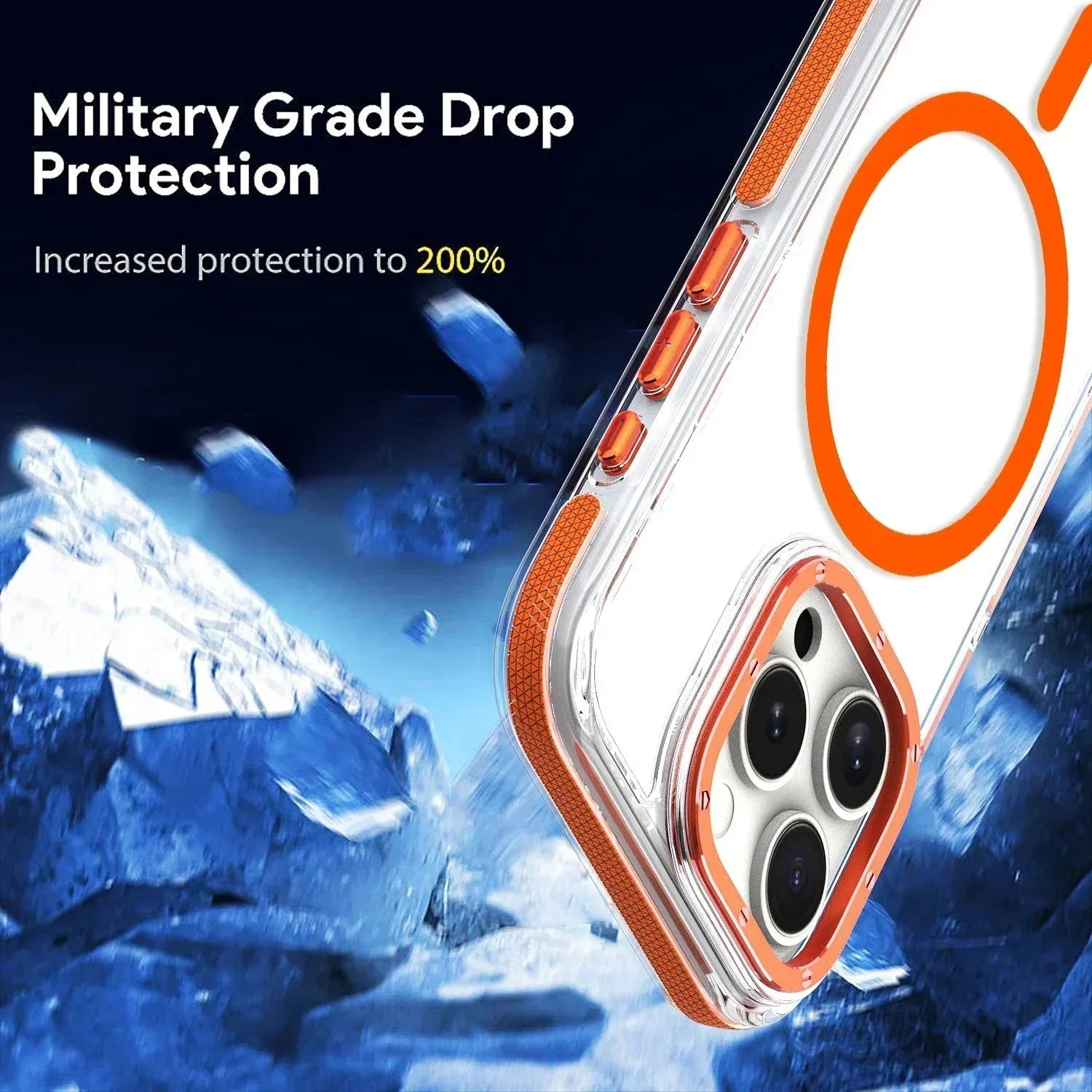 Shockproof wireless  Magsafe Clear Case For iPhone 17.