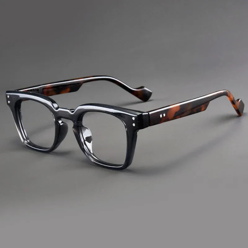 Unisex square frame reading glasses.