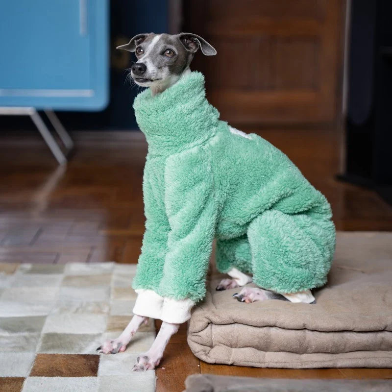 Whippet & Italian Greyhound Fleece Turtleneck Jacket – Warm Winter Dog Jumper