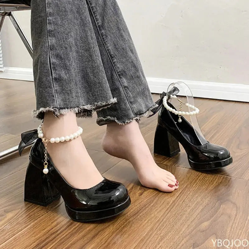 White Mary Jane Heels