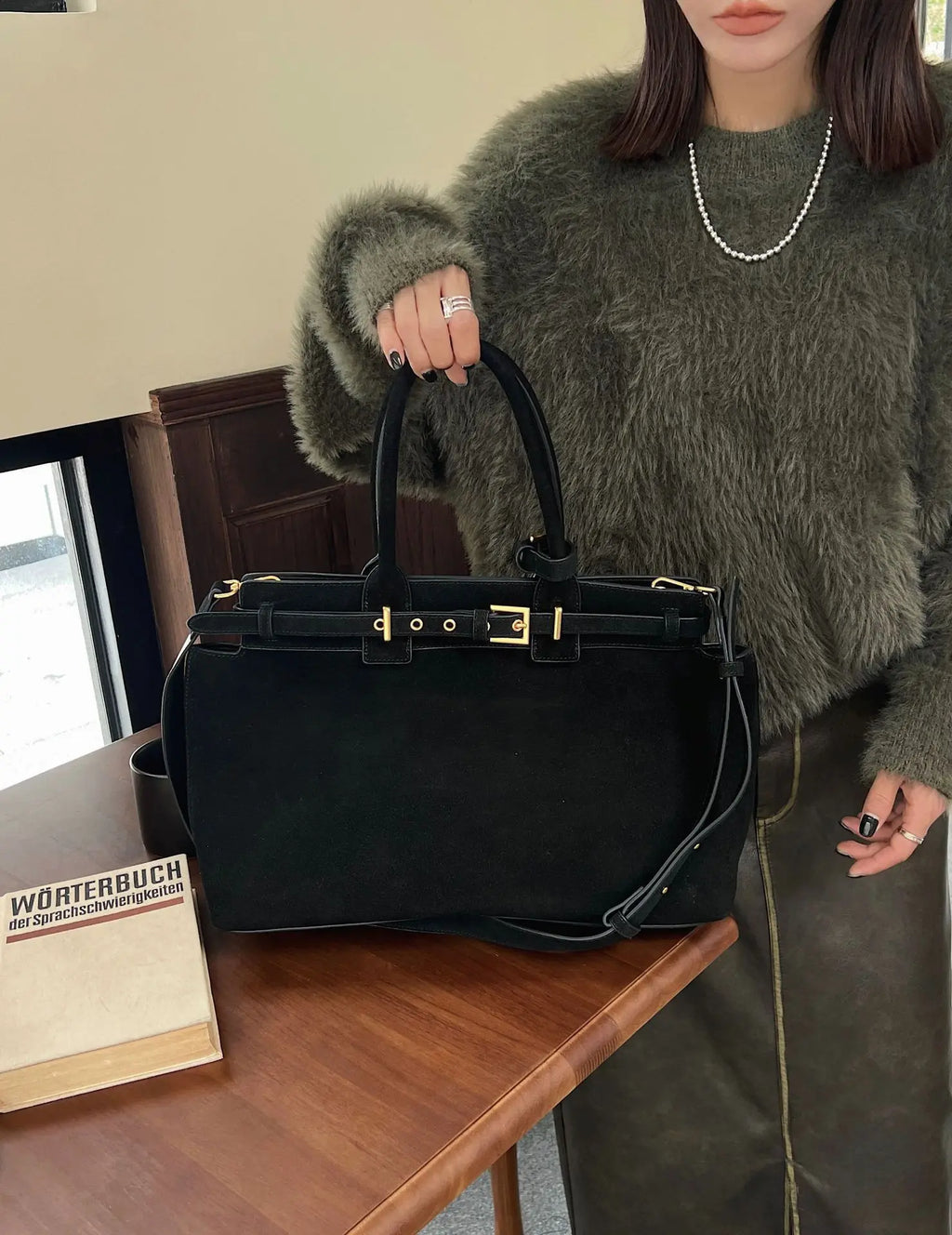 Winter Suede Leather Tote Russian-Style Women’s Shoulder Bag