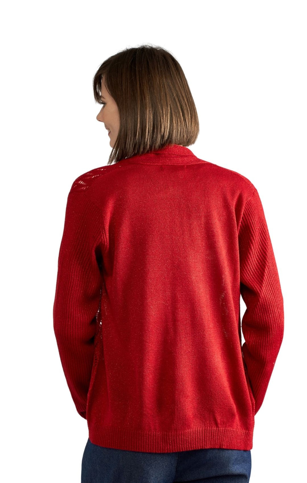 Women's Open Front Glitter Shrug in Soft Acryllic