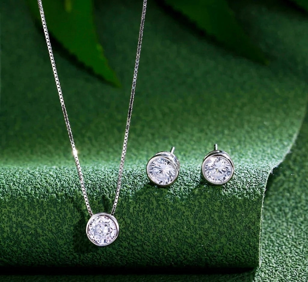 Zircons 925 Sterling Silver Jewelry Set for Women